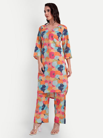 Elegant Women Co-ord Set – Stylish Matching Top & Bottom Outfit for Casual & Party Wear multicolor