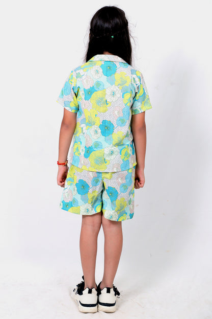 Kids Girls Cord Set – Comfortable & Stylish Matching Outfit white  blue