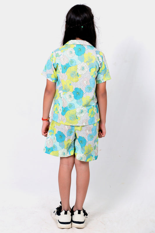 Kids Girls Cord Set – Comfortable & Stylish Matching Outfit white  blue