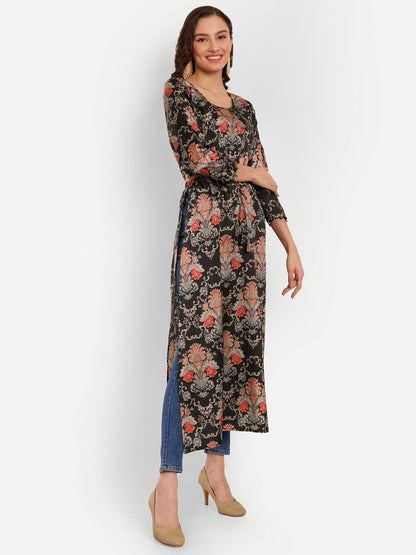 Elegant Women Ethnic Motifs Embroidered Silk Sequinned Kurta with Skirt Set – Festive & Wedding Wear  elegant black