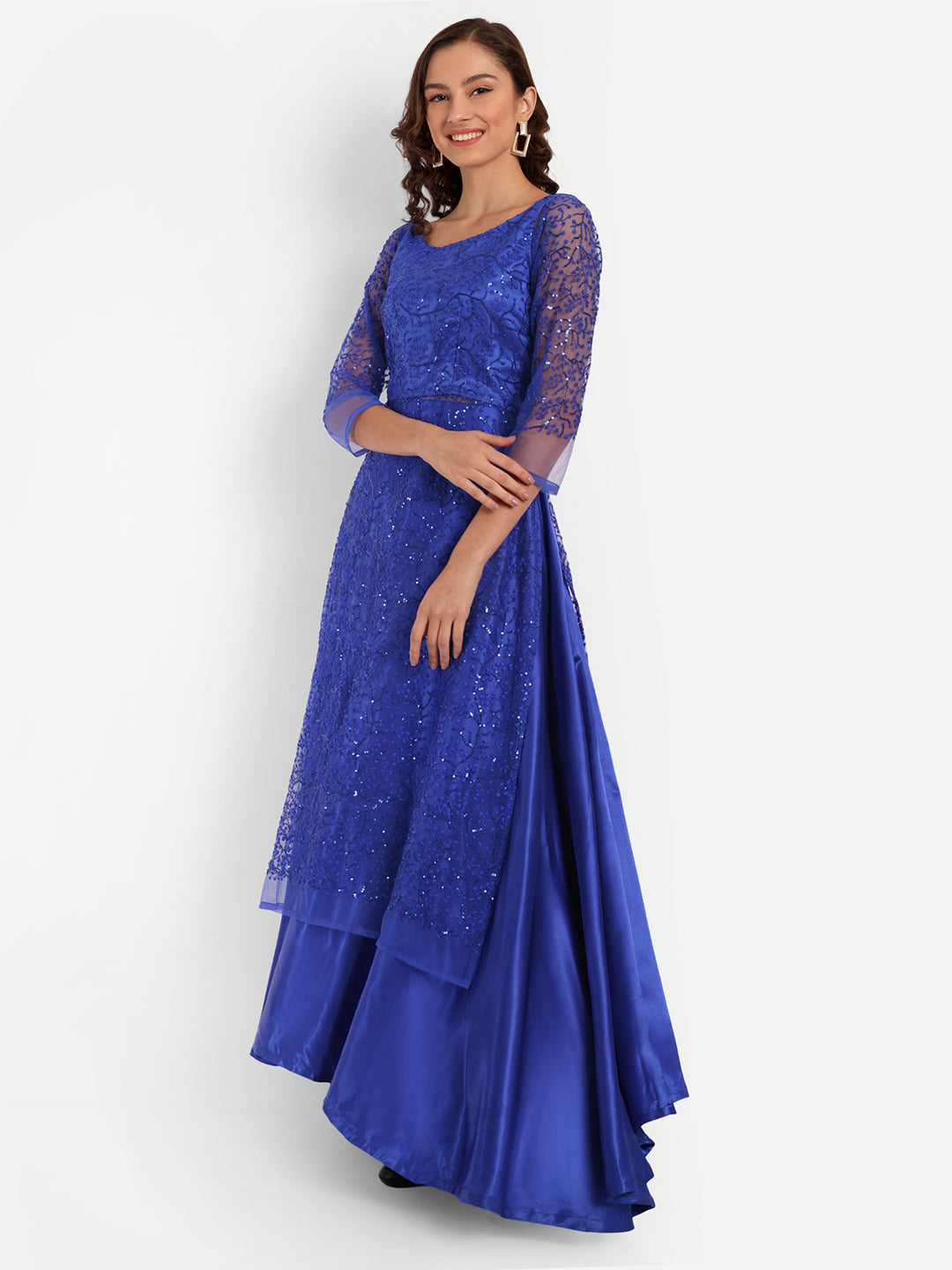 Elegant Women Ethnic Motifs Printed Silk Dress – Festive, Casual & Occasion Wear