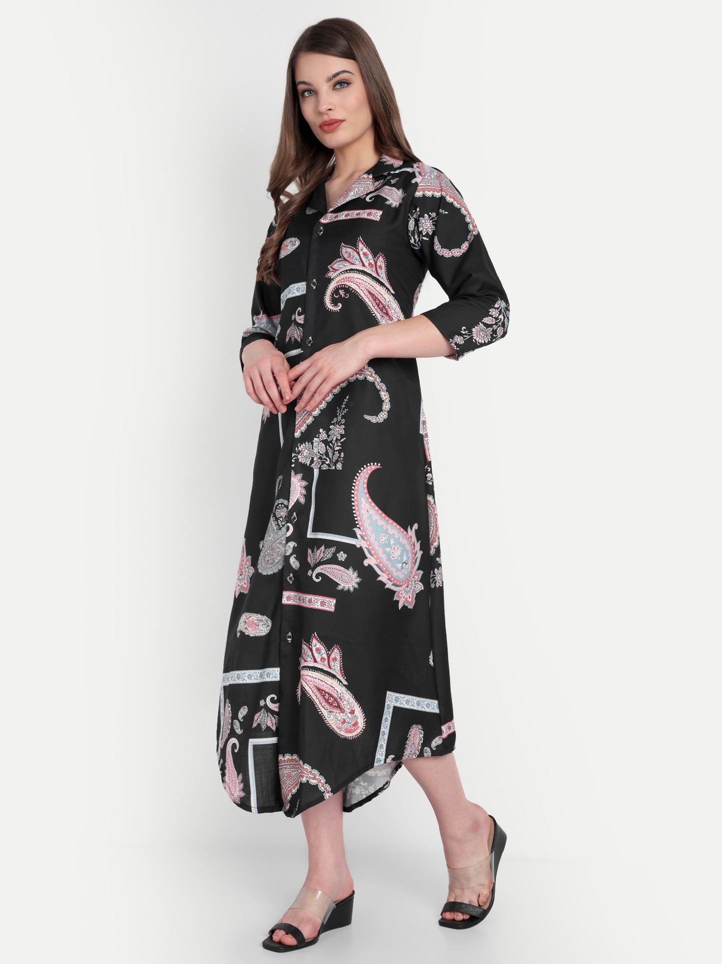 Women Ethnic Kurti – Long Kurti for Festive & Casual Wear black