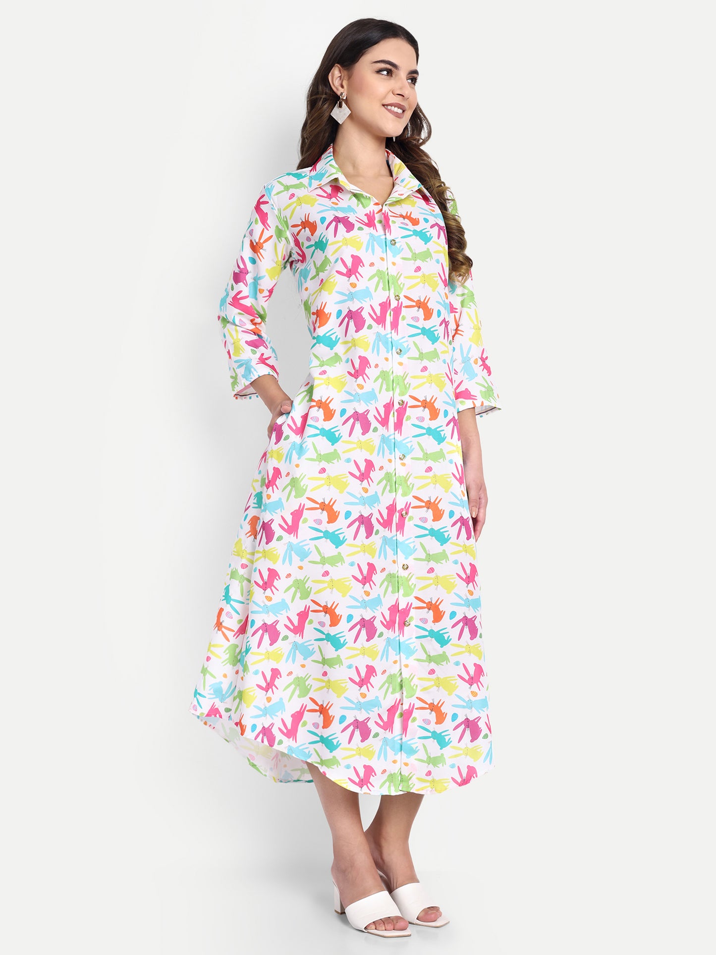 Women Ethnic Kurti – Long Kurti for Festive & Casual Wear white