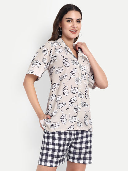 Women Casual Cord Set – Comfortable Summer Co-Ord Outfit off white