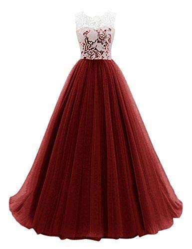 Elegant Women Net Fit & Flare Maxi Dress – Layered Tulle Party & Evening Gown red and silver