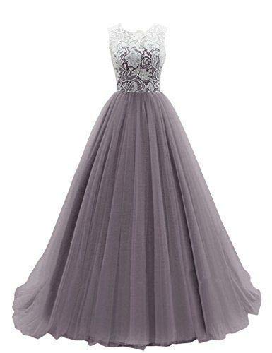 Elegant Women Net Fit & Flare Maxi Dress – Layered Tulle Party & Evening Gown grey