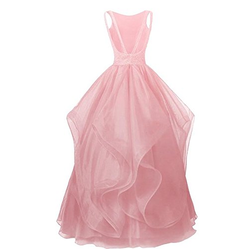 Elegant Women Embellished Sequined Boat Neck Net Fit & Flare Maxi Dress – Party & Evening Gown pink