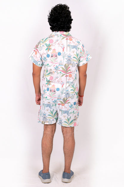 Men’s Co-Ord Set – Trendy T-Shirt & Bottom Wear Combo off white