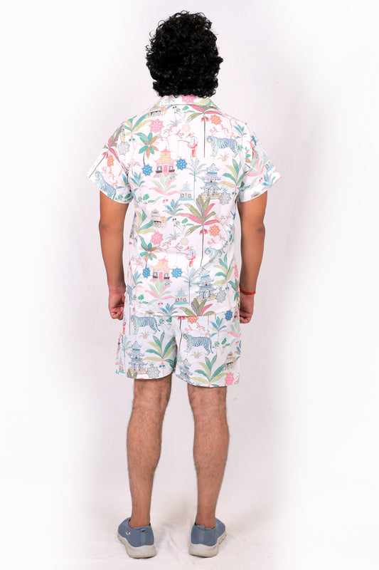 Men’s Co-Ord Set – Trendy T-Shirt & Bottom Wear Combo off white