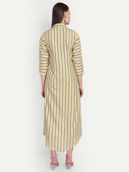 Women Ethnic Kurti – Long Kurti for Festive & Casual Wear yellow