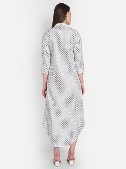 Women Ethnic Kurti – Long Kurti for Festive & Casual Wear white