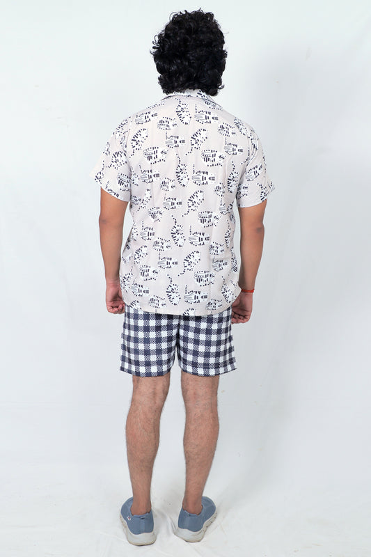 Men’s Co-Ord Set – Trendy T-Shirt & Bottom Wear Combo light grrey