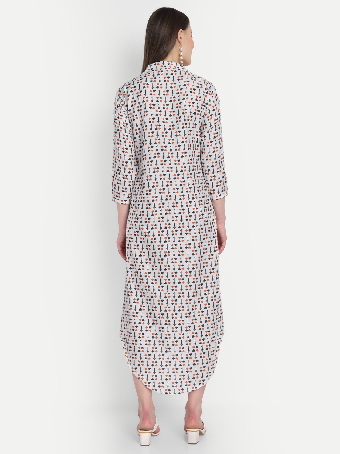 Women Ethnic Kurti – Long Kurti for Festive & Casual Wear white