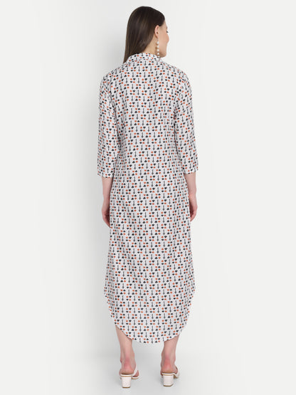 Women Ethnic Kurti – Long Kurti for Festive & Casual Wear white