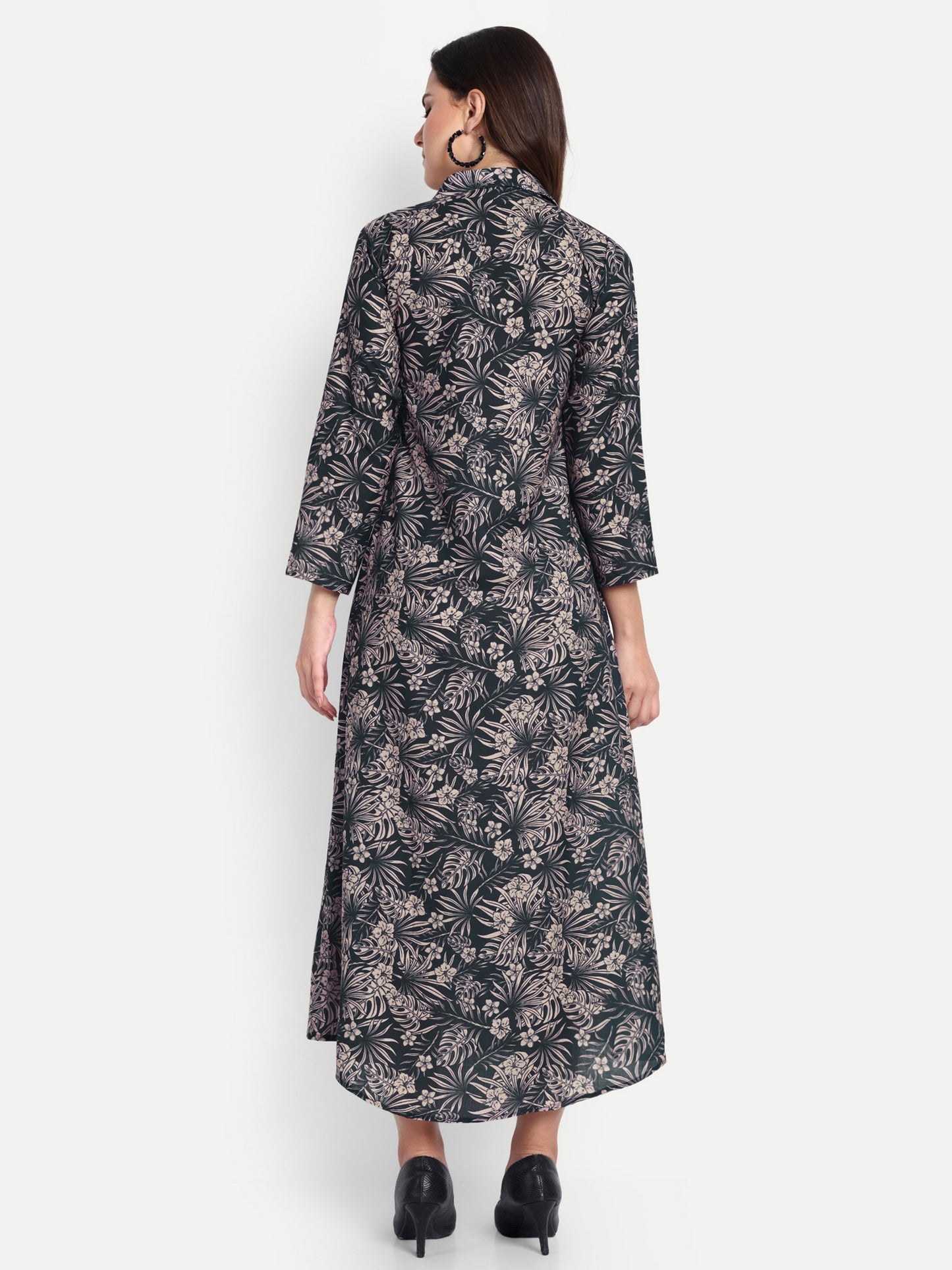 Women Ethnic Kurti – Long Kurti for Festive & Casual Wear forest green