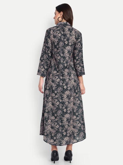 Women Ethnic Kurti – Long Kurti for Festive & Casual Wear forest green