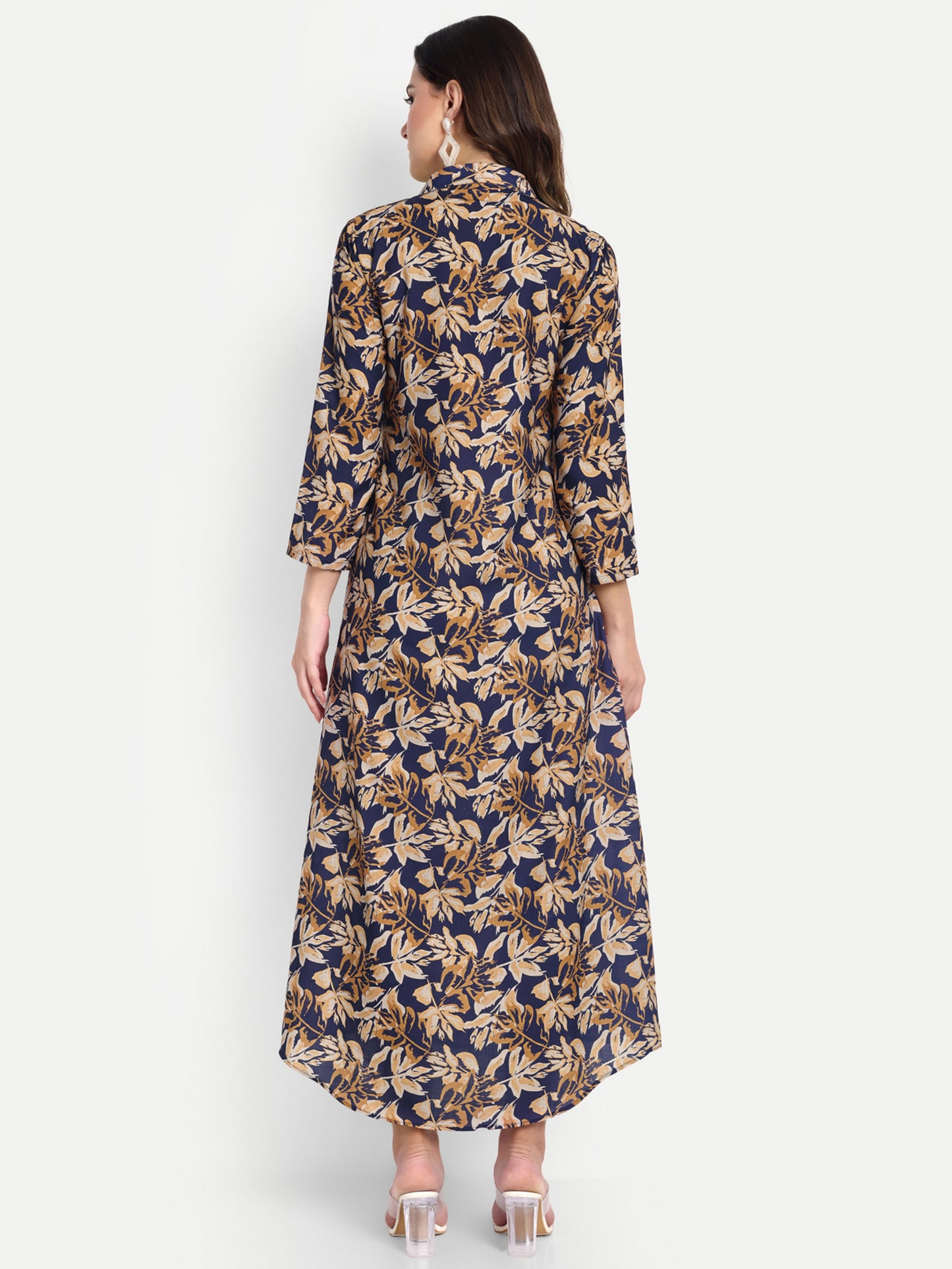 Women Ethnic Kurti – Long Kurti for Festive & Casual Wear navy blue