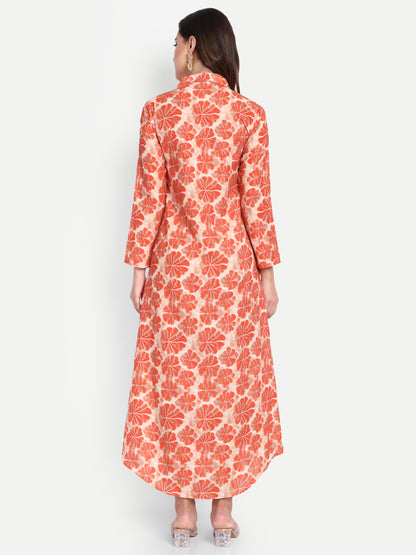 Women Ethnic Kurti – Long Kurti for Festive & Casual Wear Rust