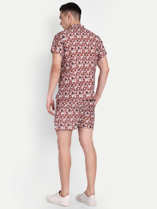 Men’s Co-Ord Set – Trendy T-Shirt & Bottom Wear Combo rust