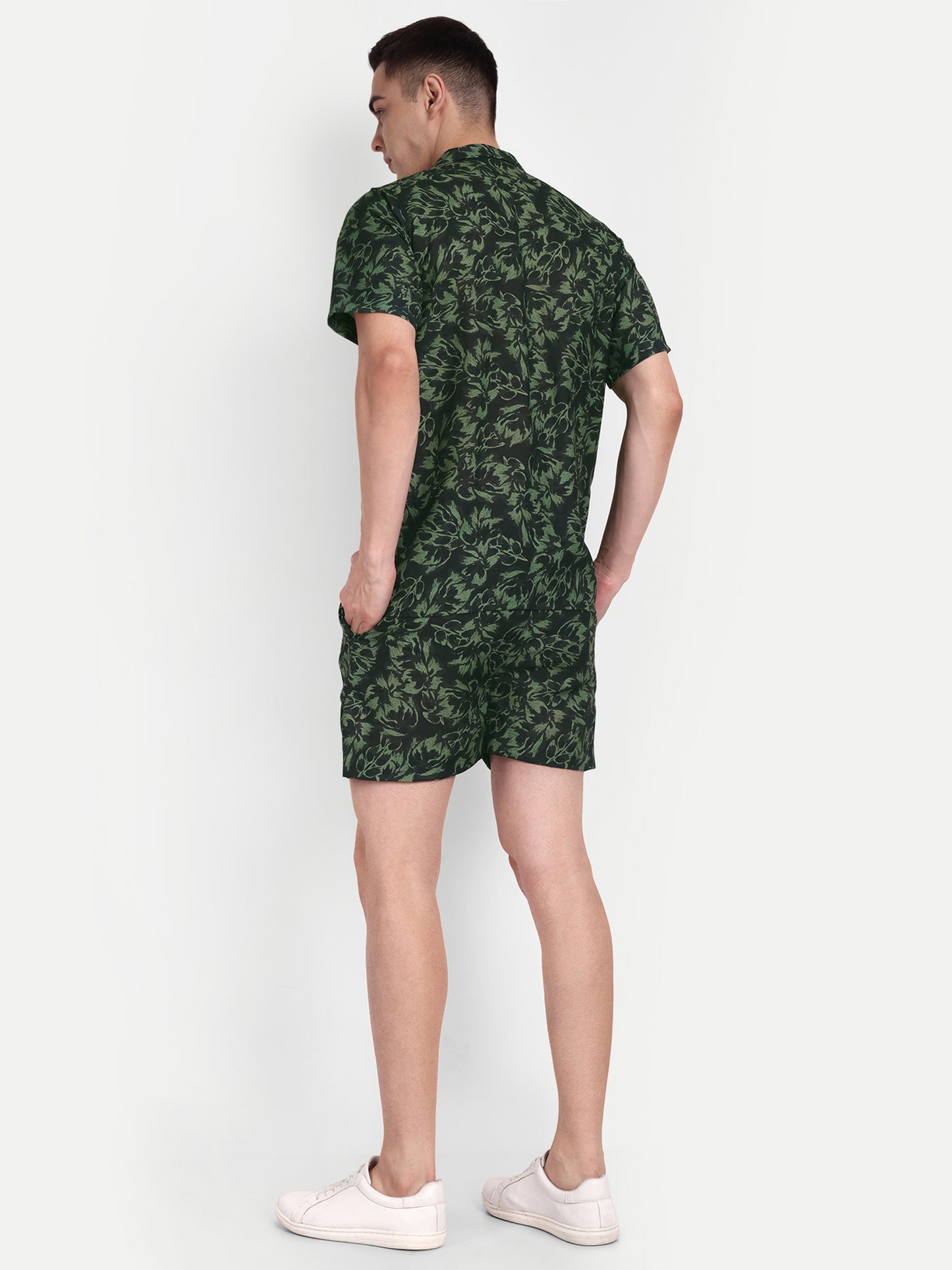 Men’s Co-Ord Set – Trendy T-Shirt & Bottom Wear Combo green print