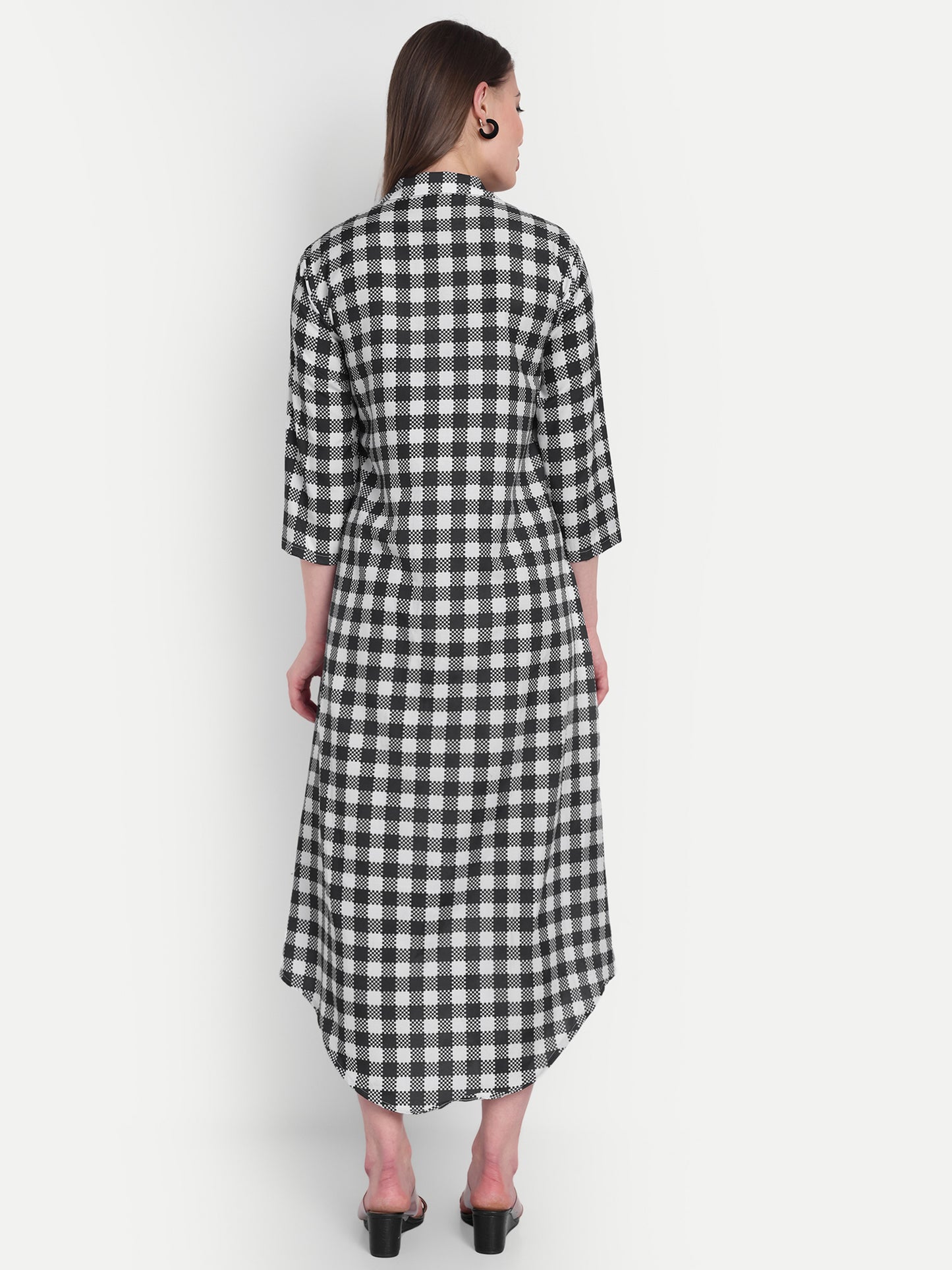 Women Ethnic Kurti – Long Kurti for Festive & Casual Wear monochrome
