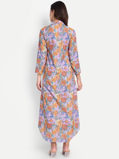 Women Ethnic Kurti – Long Kurti for Festive & Casual Wear purple