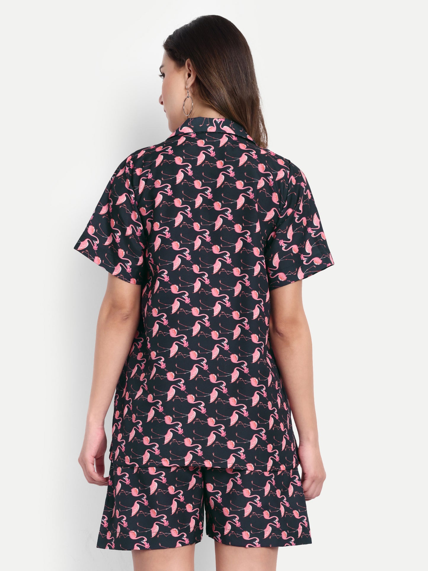 Women Casual Cord Set – Comfortable Summer Co-Ord Outfit vibrant pink and floral print
