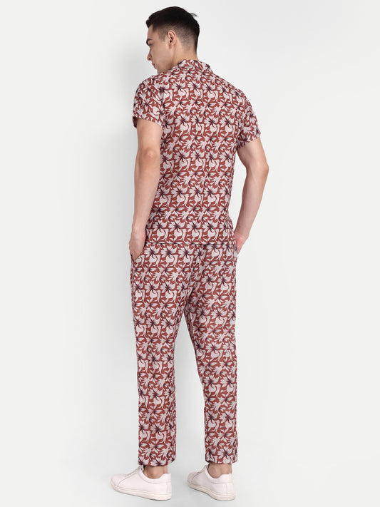 Men’s Co-Ord Set – Trendy T-Shirt & Bottom Wear Combo rust