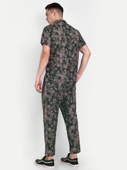 Men’s Co-Ord Set – Trendy T-Shirt & Bottom Wear Combo forest green