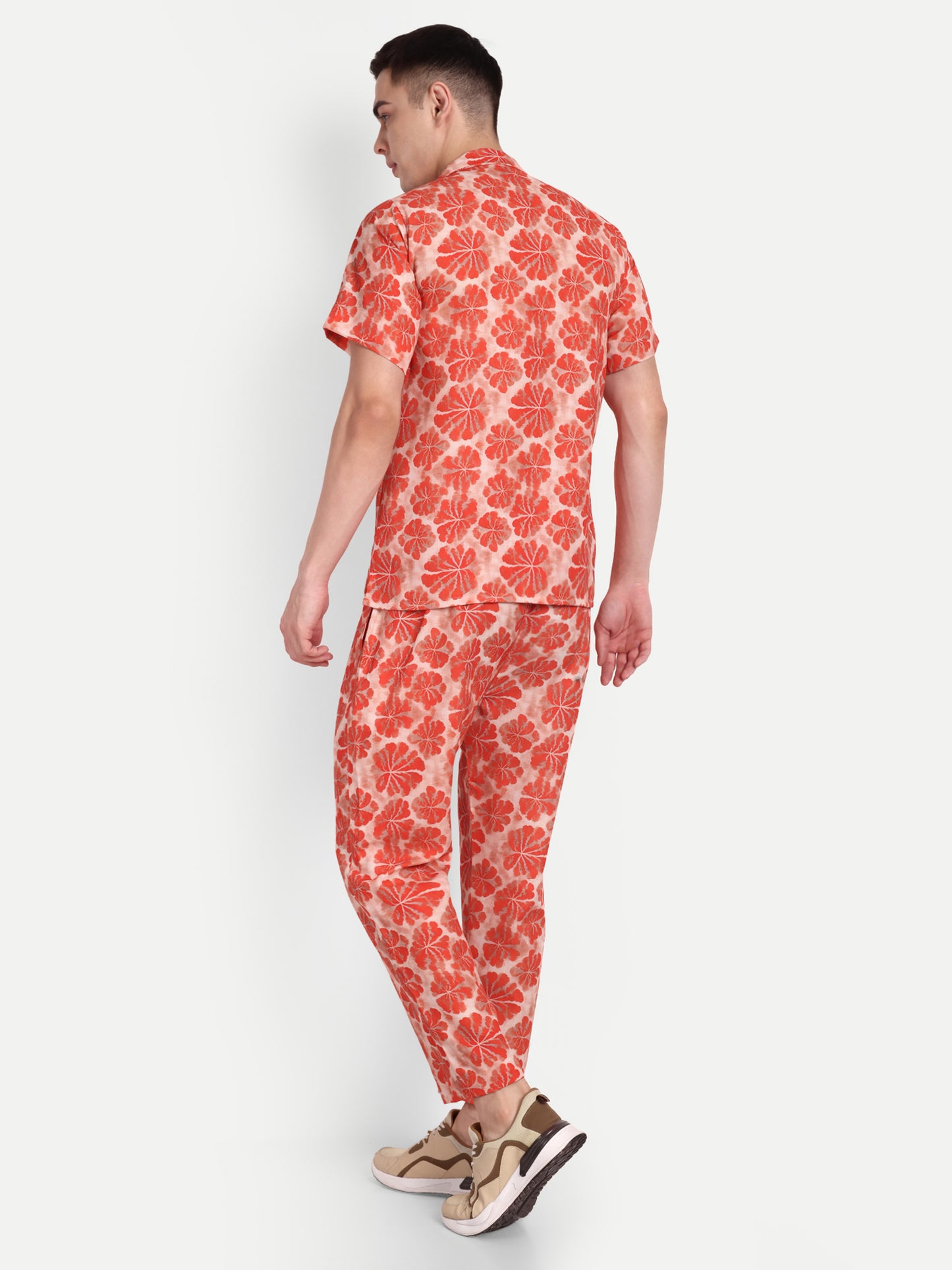 Men’s Co-Ord Set – Trendy T-Shirt & Bottom Wear Combo rust