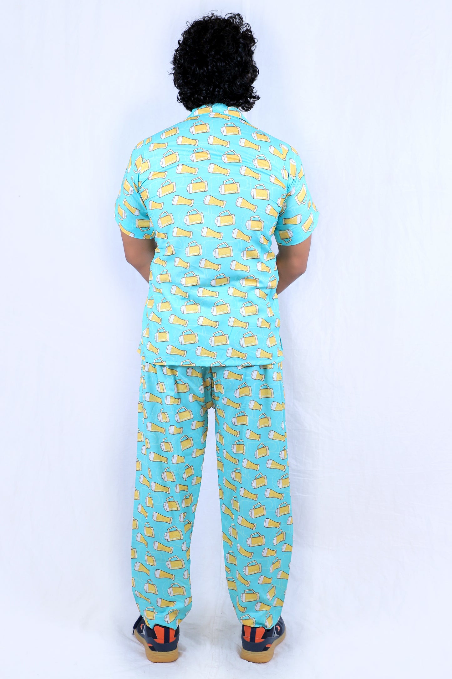Men’s Co-Ord Set – Trendy T-Shirt & Bottom Wear Combo bright sky blue