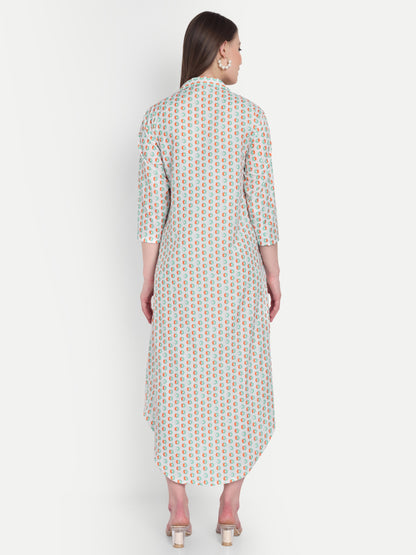 Women Ethnic Kurti – Long Kurti for Festive & Casual Wear white