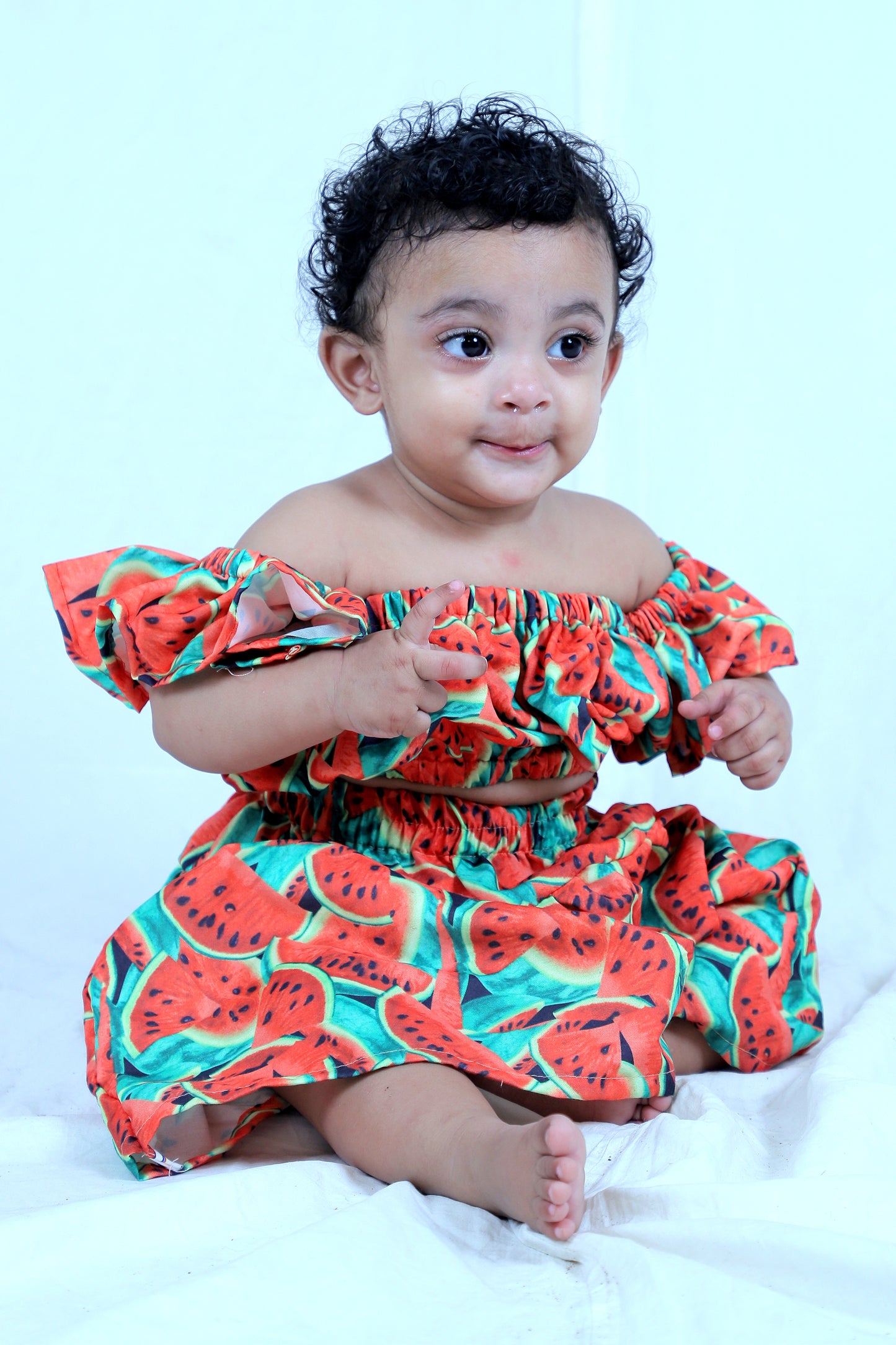 Baby Girl Dress Set – Trendy Top & Skirt for Little Girls red