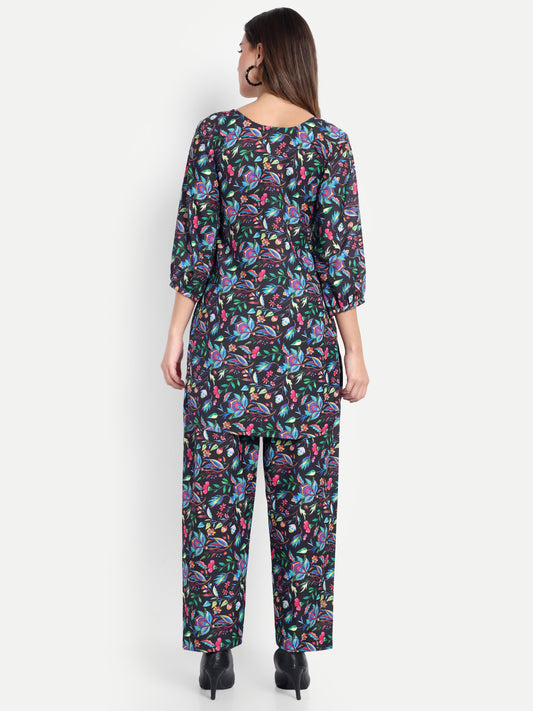 Elegant Women Co-ord Set – Stylish Matching Top & Bottom Outfit for Casual & Party Wear multicolor
