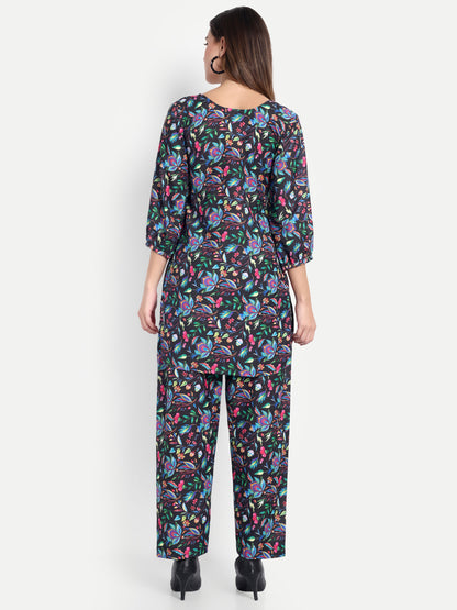 Elegant Women Co-ord Set – Stylish Matching Top & Bottom Outfit for Casual & Party Wear multicolor