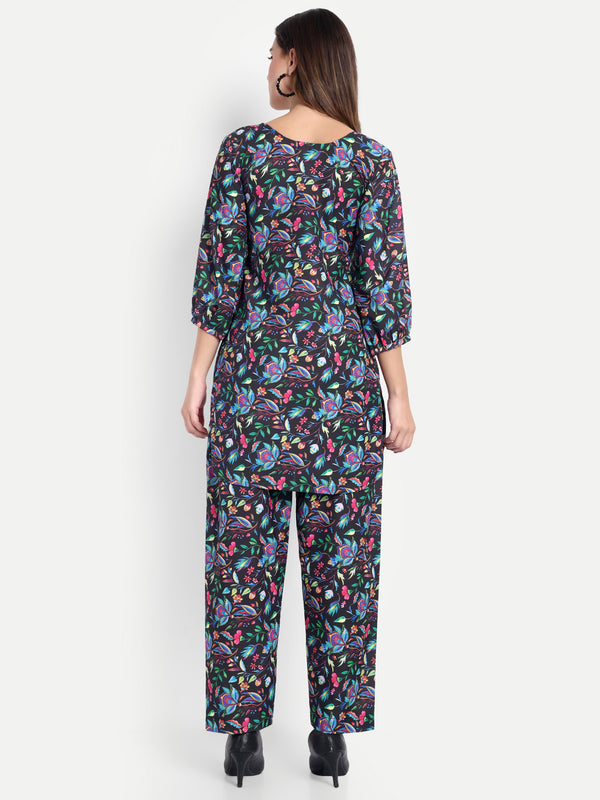 Elegant Women Co-ord Set – Stylish Matching Top & Bottom Outfit for Casual & Party Wear multicolor