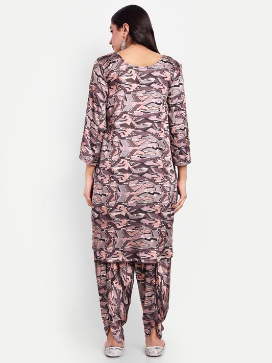 Elegant Women Co-ord Set – Stylish Matching Top & Bottom Outfit for Casual & Party Wear deep brown