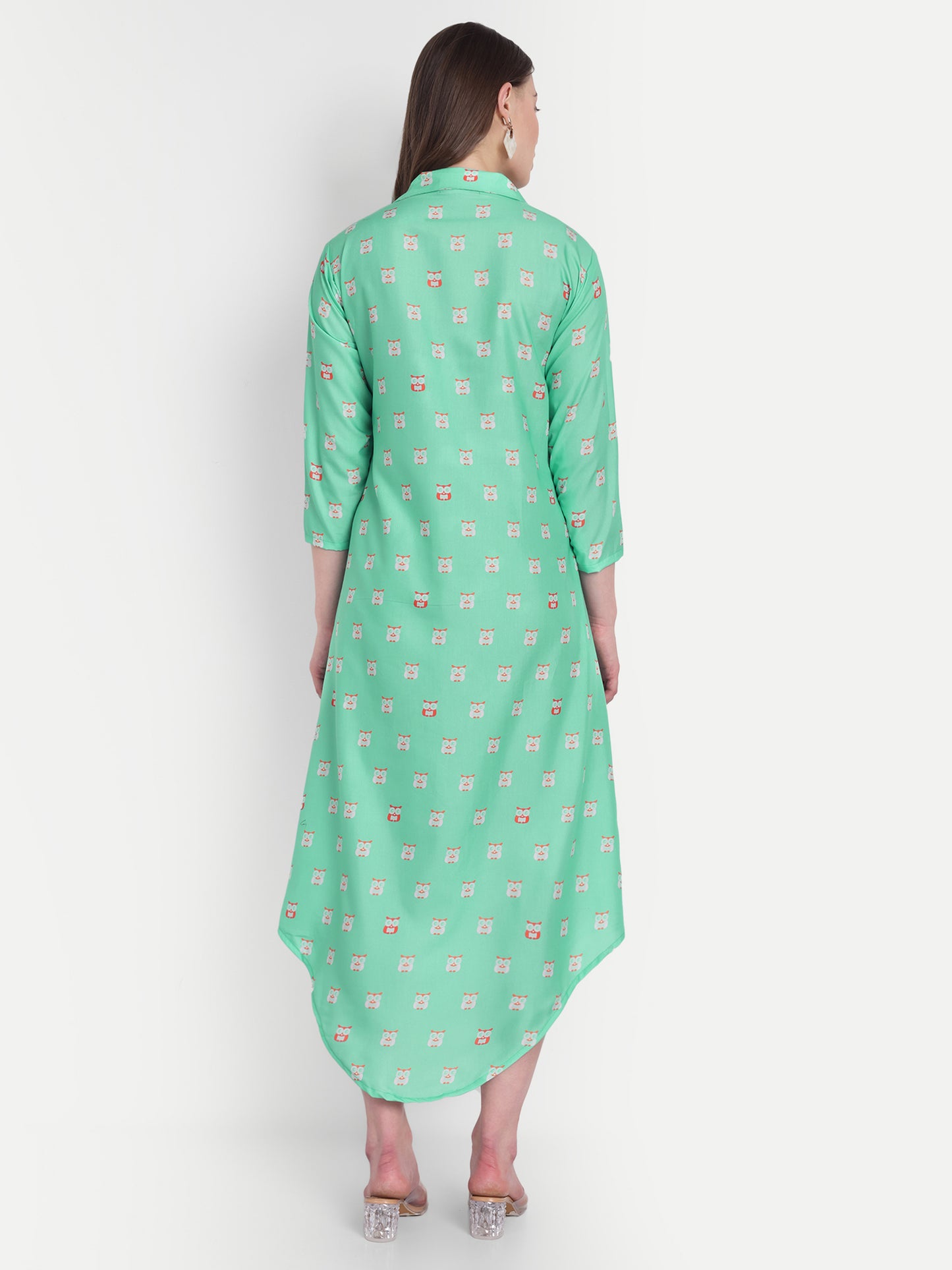 Women Ethnic Kurti – Long Kurti for Festive & Casual Wear mint green