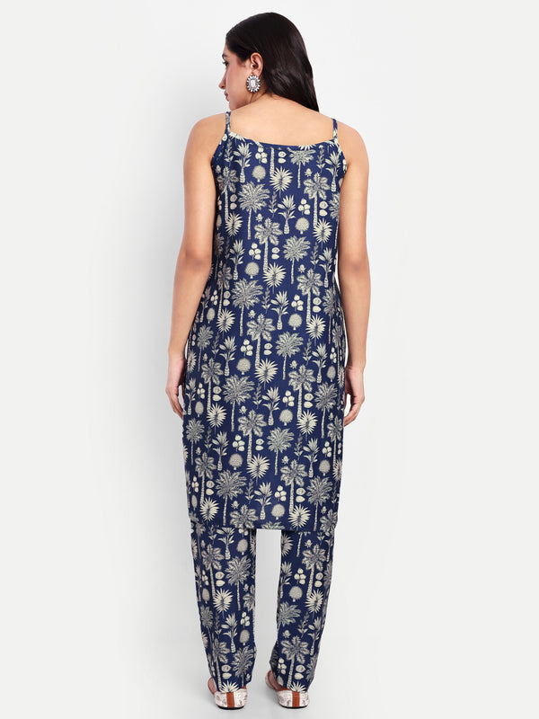 Elegant Women Co-ord Set – Stylish Matching Top & Bottom Outfit for Casual & Party Wear navy blue
