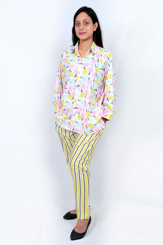 Elegant Women Co-ord Set – Stylish Matching Top & Bottom Outfit for Casual & Party Wear white