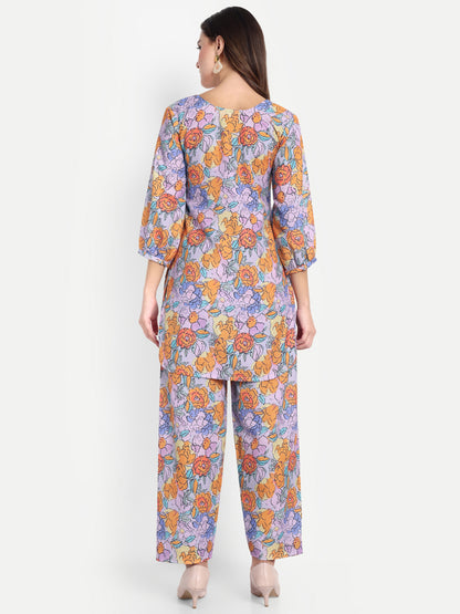 Elegant Women Co-ord Set – Stylish Matching Top & Bottom Outfit for Casual & Party Wear lavender