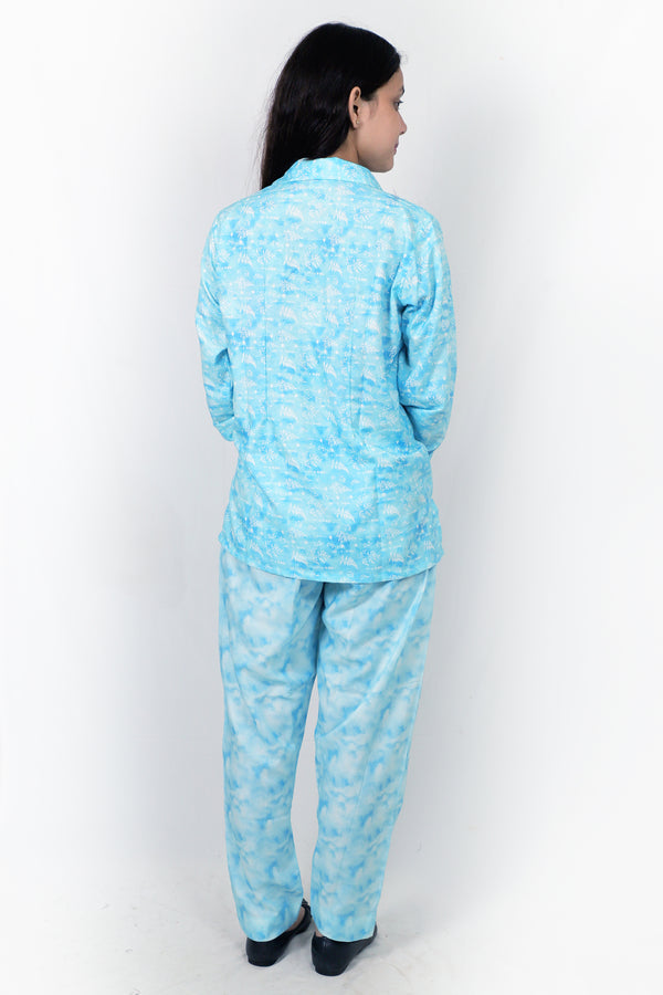 Elegant Women Co-ord Set – Stylish Matching Top & Bottom Outfit for Casual & Party Wear  blue