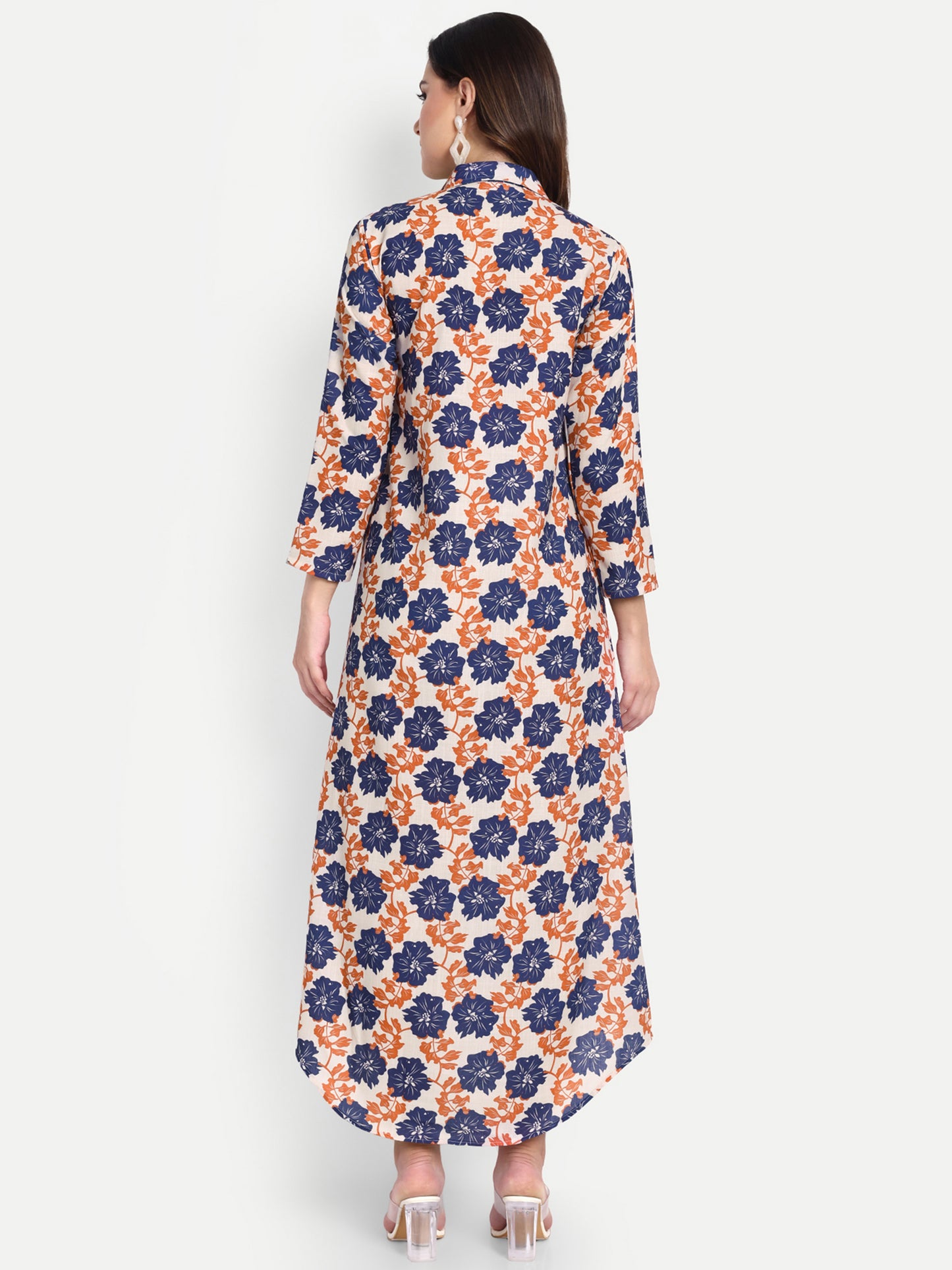 Women Ethnic Kurti – Long Kurti for Festive & Casual Wear navy blue