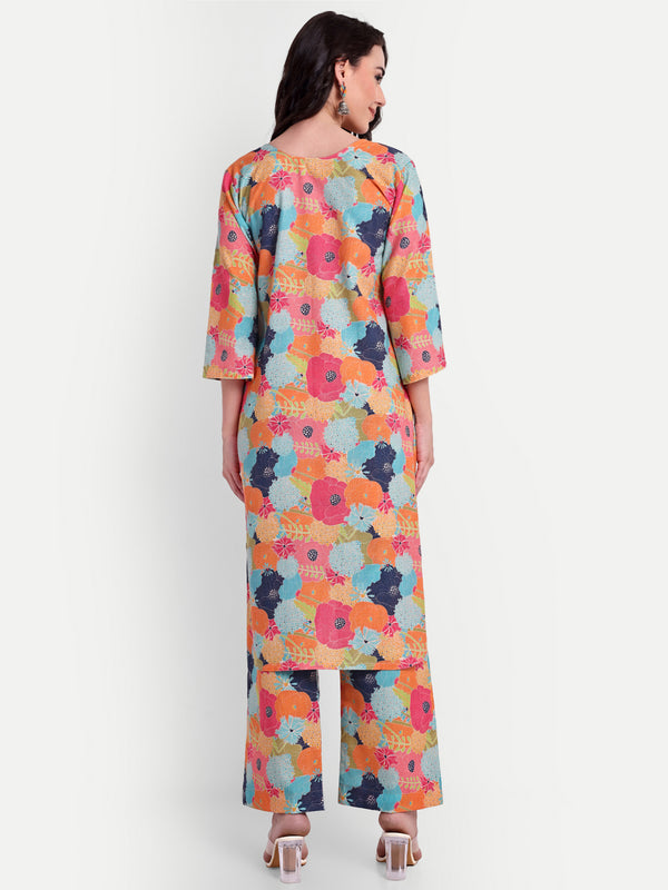 Elegant Women Co-ord Set – Stylish Matching Top & Bottom Outfit for Casual & Party Wear multicolor