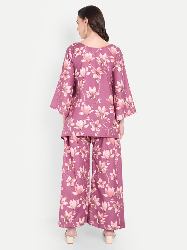 Elegant Women Co-ord Set – Stylish Matching Top & Bottom Outfit for Casual & Party Wear lavender