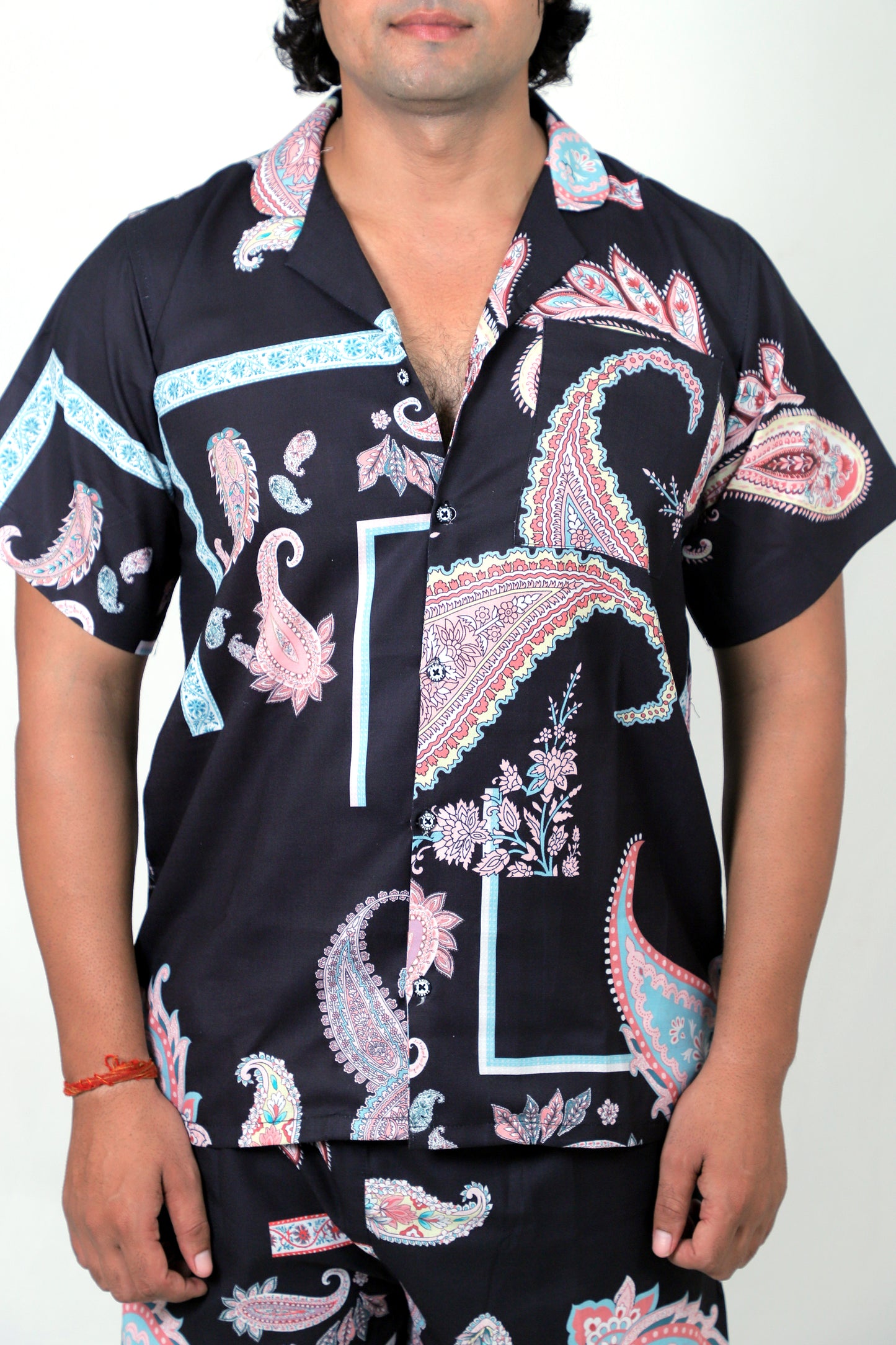 Men’s Co-Ord Set – Trendy T-Shirt & Bottom Wear Combo balck