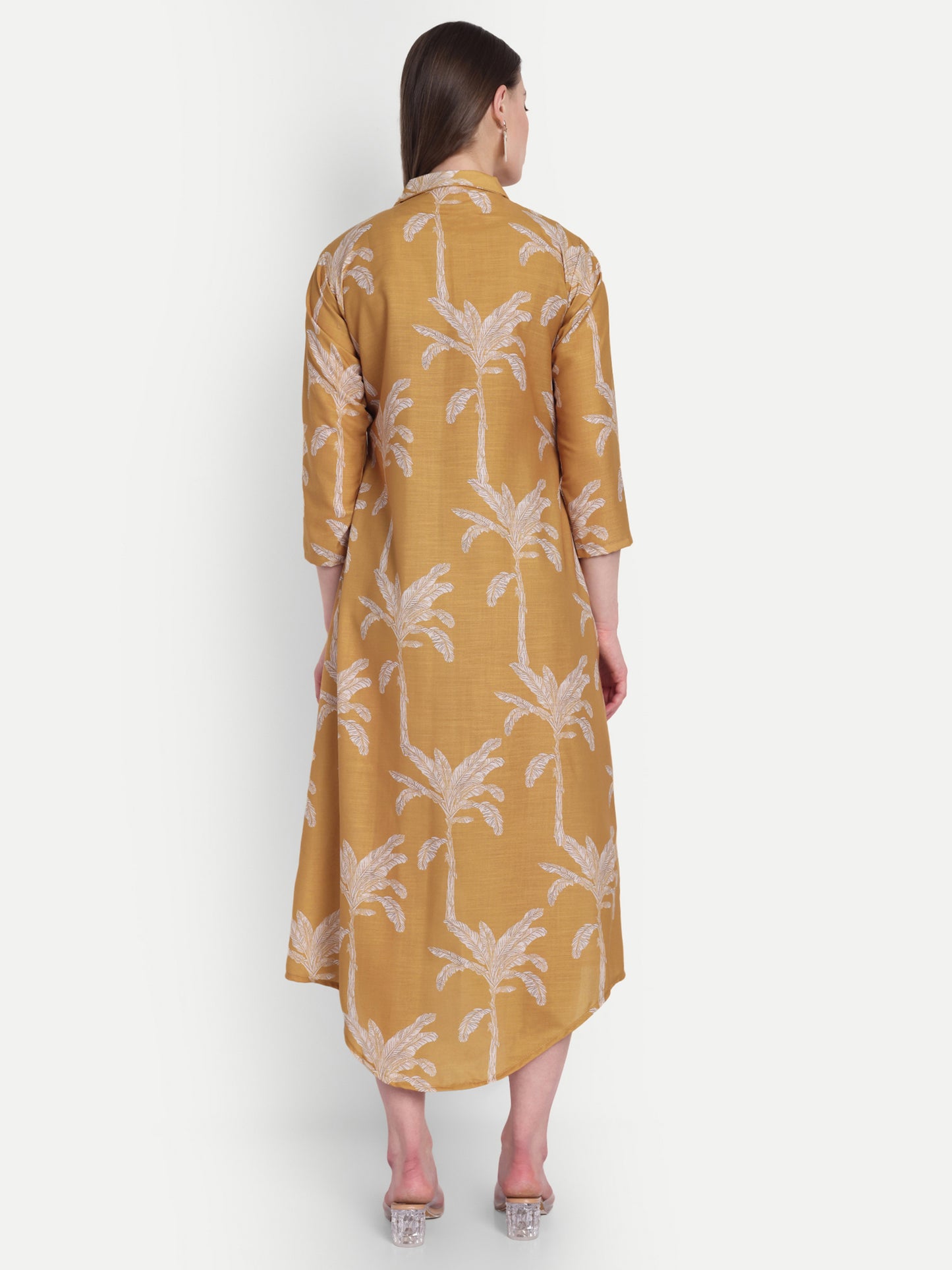 Womens Ethnic Kurti – Long Kurti for Festive & Casual Wear mustard yellow