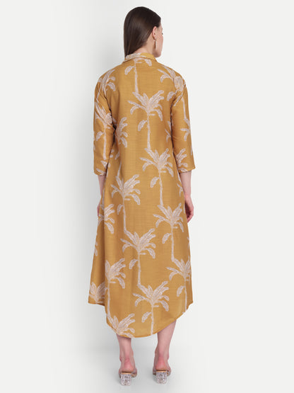 Womens Ethnic Kurti – Long Kurti for Festive & Casual Wear mustard yellow