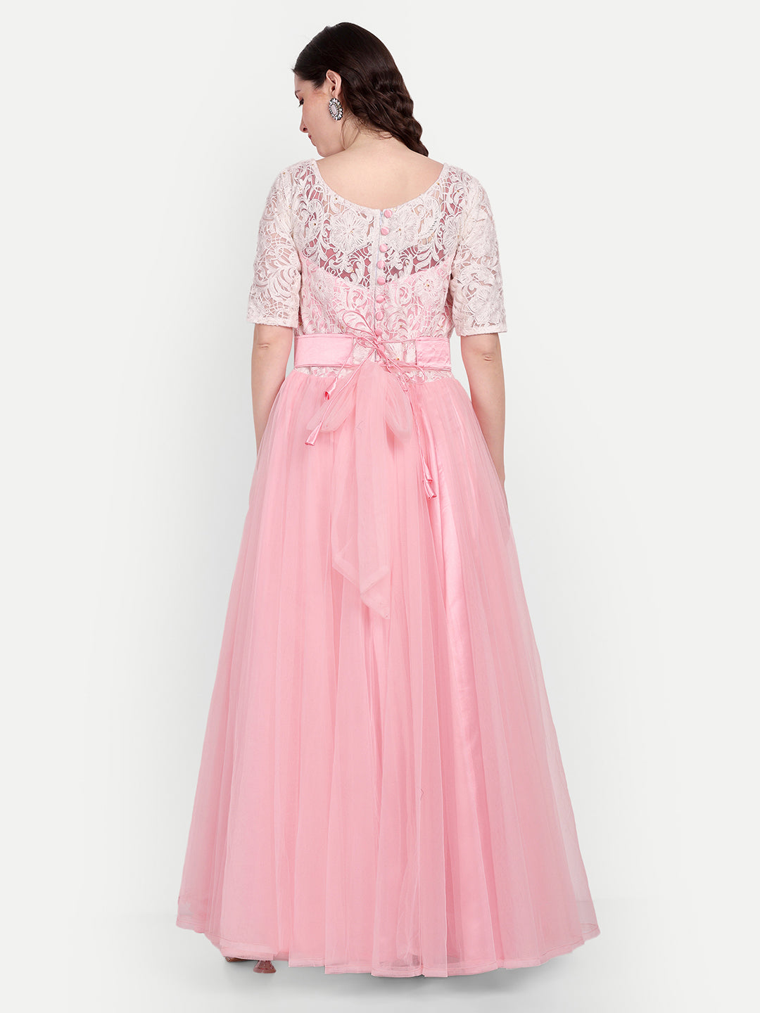 Elegant Women Embellished Sequined Boat Neck Fit & Flare Maxi Dress – Designer Party & Evening Gown