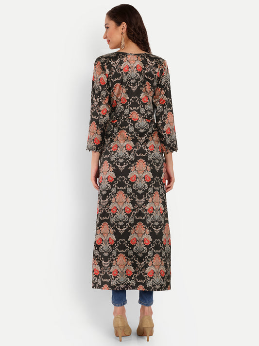 Elegant Women Printed Velvet Dress – Luxe Soft-Touch Party & Evening Wear multicolor